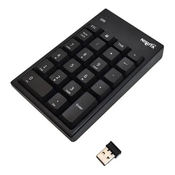 Teclado Numerico Inalambrico Nisuta Pc Numpad Wireless Color Del Teclado Negro Idioma Español