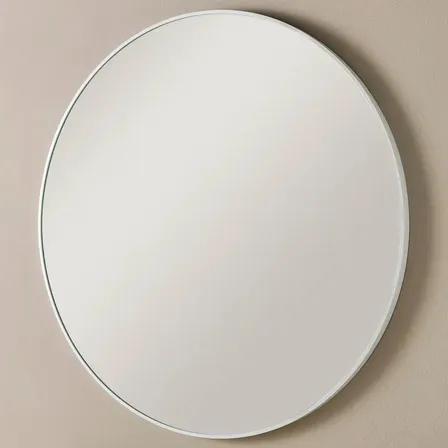 Espejo Redondo Circular 50 Cm Deco Marco Blanco