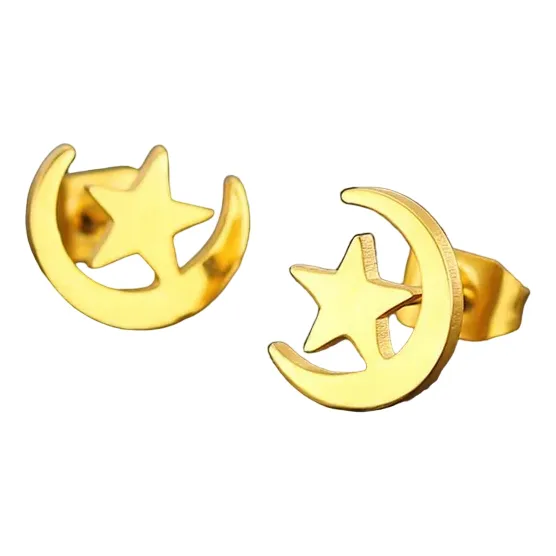 Aretes Pendientes Sailor Moon Sol Luna Acero Inoxidable