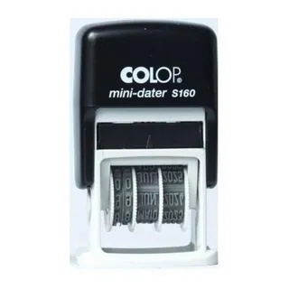 Carimbo Mini Datador S160 Espaço Para Texto Cor Da Tinta Preto Cor Do Exterior Azul Carimbo Mini Datador S160 Espaço Para Texto Cor Da Tinta Preto Cor Do Exterior Azul