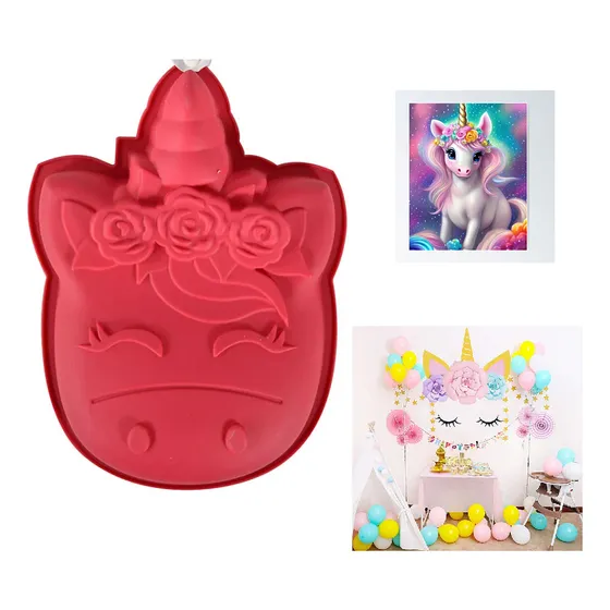 Molde De Silicon Unicornio Gelatinas Tortas Repostería