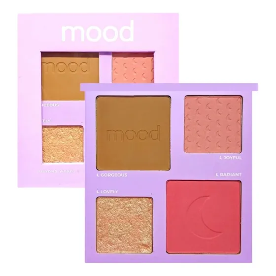 Paleta De Blush Contorno E Iluminador Mood Ruby Rose