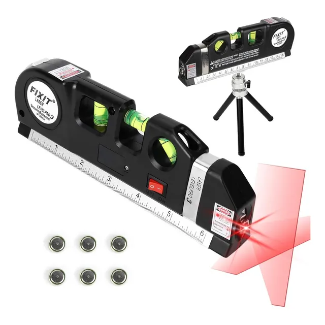 Nivel Laser Cinta Métrica Regla Horizontal Level Con Trípode