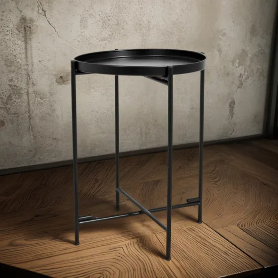 Mesa Arrime Auxiliar De Luz Bandeja Hierro Industrial