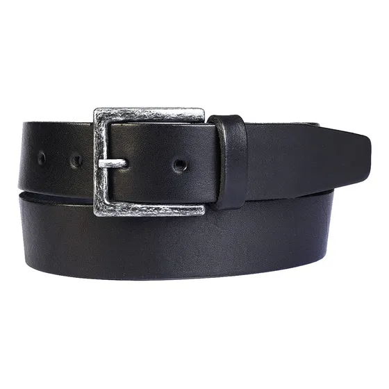 Cintos Hombre Studebaker Cuero Vaqueta Hebilla Gastada Color Negro Talle 120
