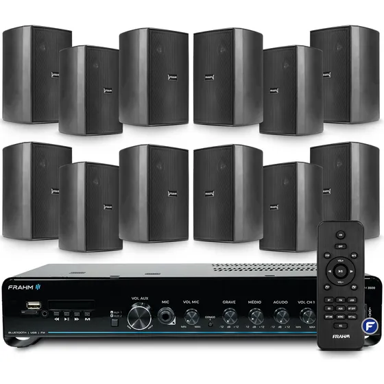 Frahm Kit Som Ambiente Slim 3500 App + 12 Caixas Ps200 Plus