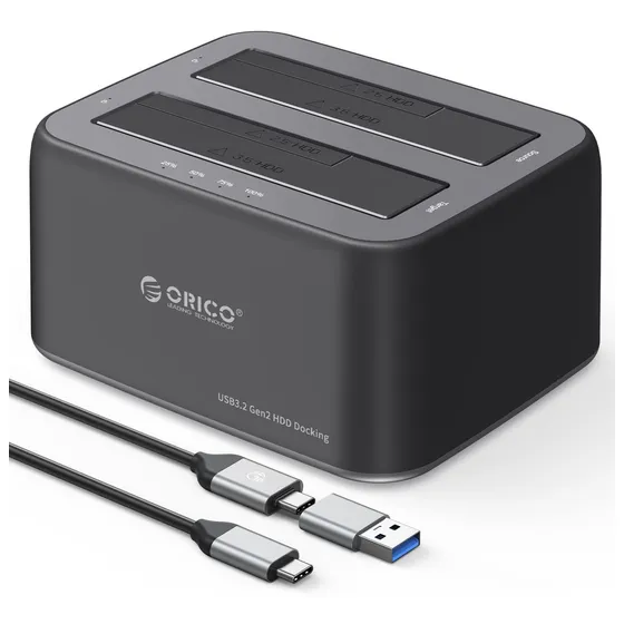 Orico Estacion Acoplamiento Disco Duro Sata Usb C 3.2 Doble