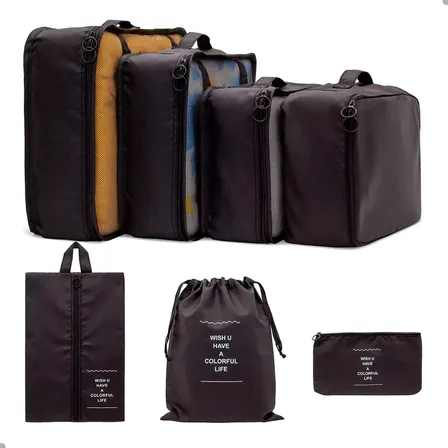 Kit Necessaire Organizadora Mala Viagem 7 Peças Resistente