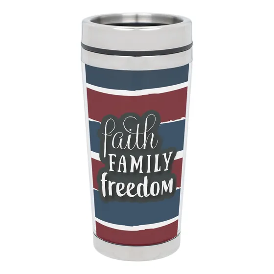 Elanze Designs Vaso Viaje Acero Inoxidable 16 Onza Raya Roja