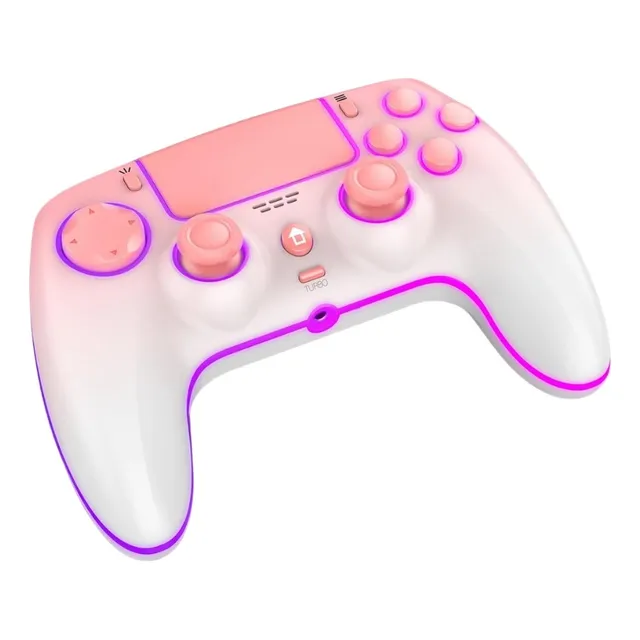 Joystick Compatible Ps4 Ps3 Switch Android Pc Recargable Rosa