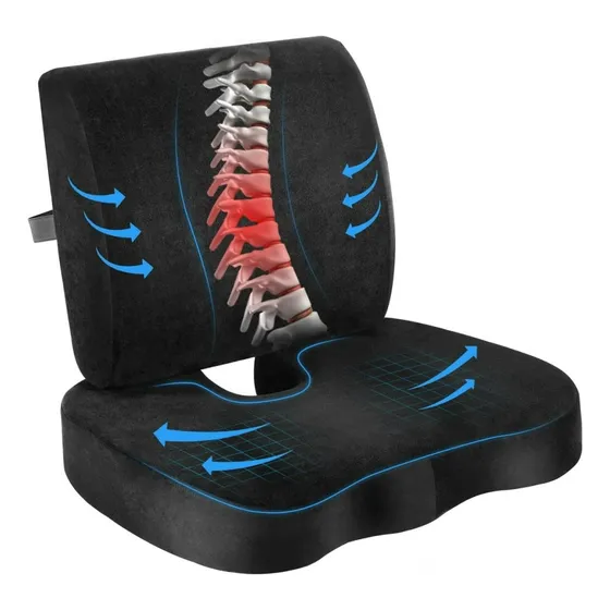  Cojin Lumbar Ergonomico Y Asiento Para Sillas