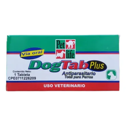 Desparasitante Dog Tab Plus Para Perros Peq 1 Tableta X 10kg