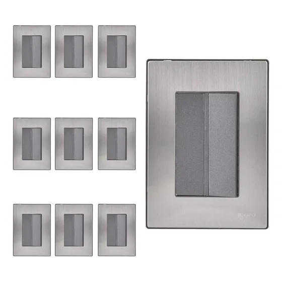 Placa Armada Inox2005 1 Apagador Sencillo Oxford 10pz