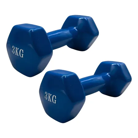 Par De Mancuernas Hexagonales De Vinilo 3kg C/u (total 6kg)