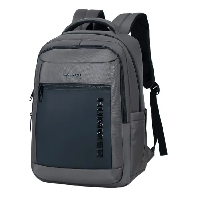 Mochila Porta Notebook Hummer Antirrobo Organizador Interno Color Gris 22058 Diseño De La Tela Liso