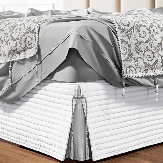 Saia Para Cama Box Solteiro Dual Matelassê Costurado 