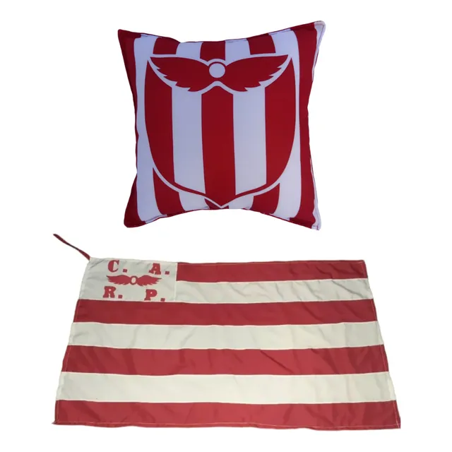 Set Cancha Bandera 140 X 80 + Almohadón 28 X 28cm Fútbol