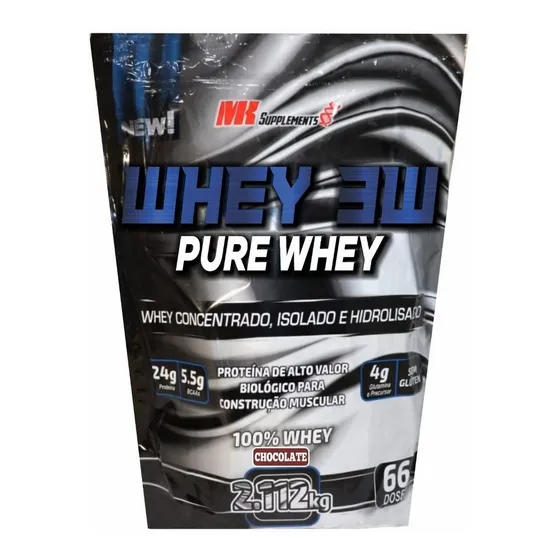 100% Whey Pure 2.112kg 3w - Mk Suplementos Todos Os Sabores