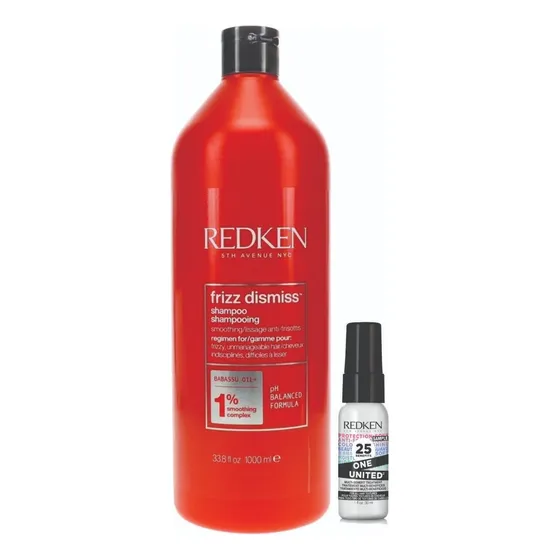 Redken Frizz Dismiss Shampoo S/sal 1000ml + One United 30 Ml