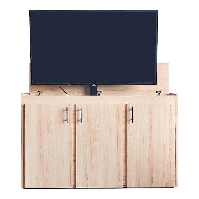 Soporte De Tv De Altura Ajustable Eléctrico Color Negro