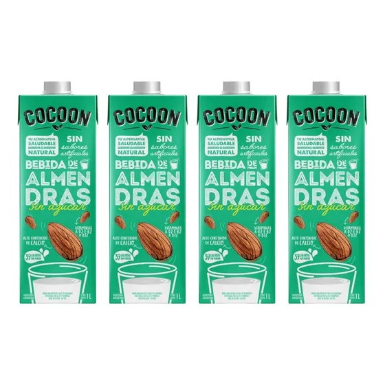 Leche De Almendras Original Cocoon Sin Tacc Ni Azucar 1lt X4