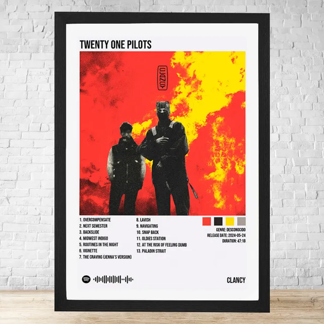 Cuadro Twenty One Pilots Clancy 30x40 C/vidrio Y Marco C609