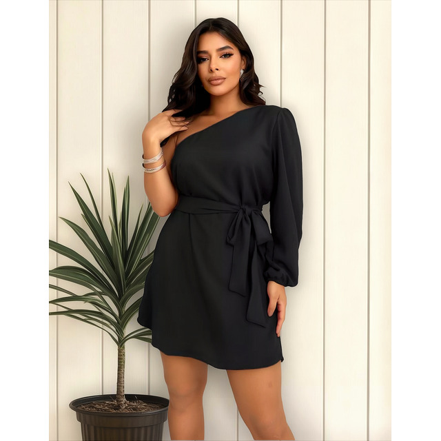 Vestido Curto Macaquinho Feminino Mula Manca Longa Cinto Cm Vestido Curto Macaquinho Feminino Mula Manca Longa Cinto Cm