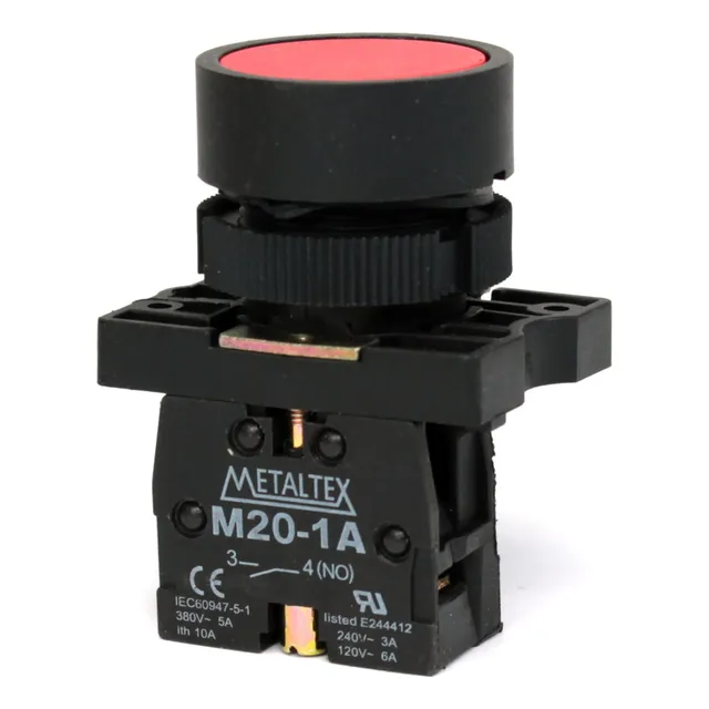 Pulsador Botón 22mm Rojo Abierto / Cerrado Parar Rasante Nc