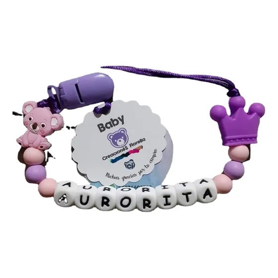 Portachupetes Personalizados. Con El Nombre Del Bebé. Color Multi Libre