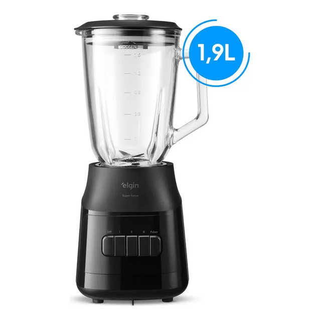 Liquidificador Super Force Elgin - Jarra De Vidro 1,9l, 900w - Preto Liquidificador Super Force Elgin - Jarra De Vidro 1,9l, 900w - Preto