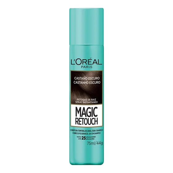 Cubre Canas Spray Retocador De Raices Loreal Magic Retouch Castaño Oscuro