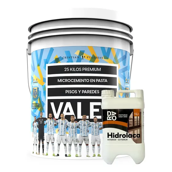 Kit Microcemento Valen 25kg + Hidrolaca Daro 5lts