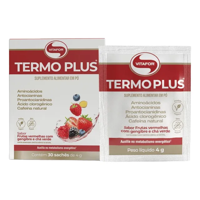 Termo Plus 30 Saches Frutas Vermelhas Gengibre Cha Verde