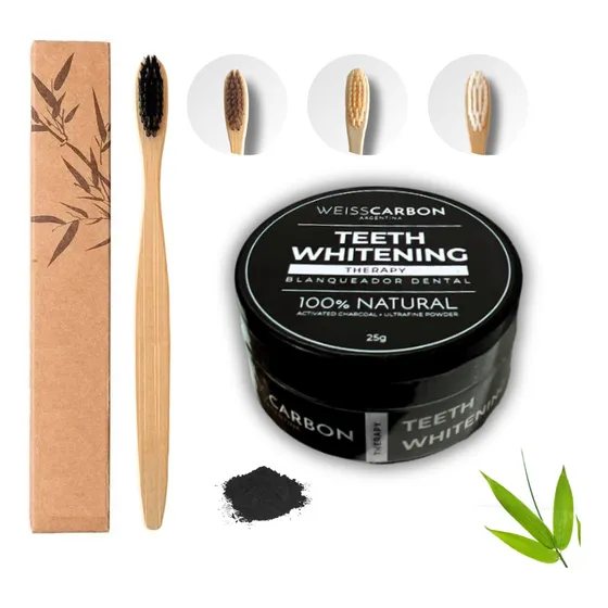 Blanqueador Dental Quita Sarro + Cepillo De Dientes De Bambu
