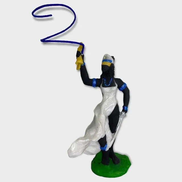 Escultura Orixá Logunan Oya 15 Cm Em Resina