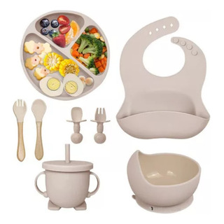 . Platos For Bebés De Silicona Con Tazón Cuchara Tenedor . Platos For Bebés De Silicona Con Tazón Cuchara Tenedor