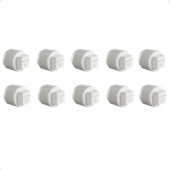 Kit 10 Plug Pvc Roscável 1/2 Polegada Krona