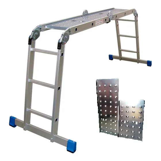 Escalera Multiposiciones Reforzada 100% Aluminio Con Charola