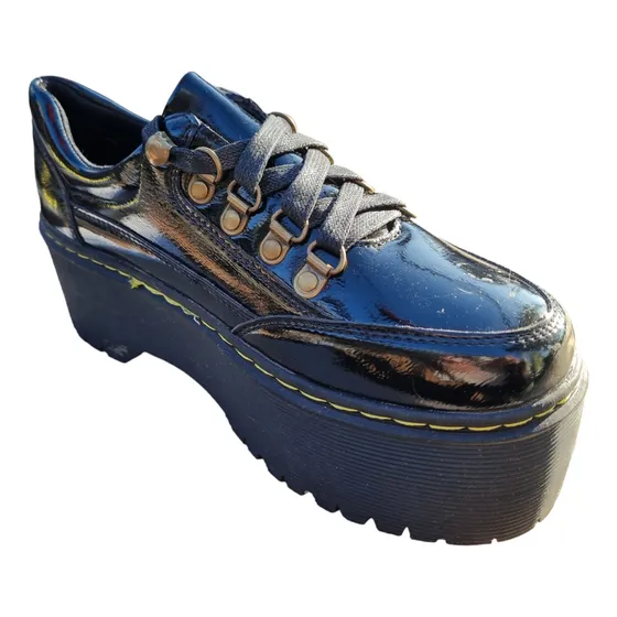 Zapato Zapatillas Plataforma Charol C/moran Mujer Moda Botin