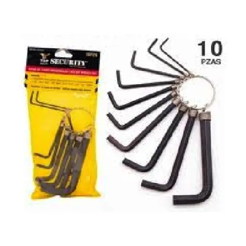 Juego Llave Allen Hexagonal Milimetrica 10 Piezas Security