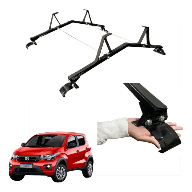 Rack De Teto Porta Escada Fiat Mobi Com Garra Envio Imediato