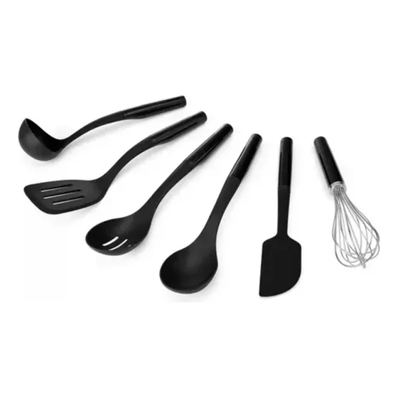 Set De Utensilios De Cocina Nylon 6 Pzas (negro) Kitchenaid