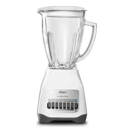 Licuadora Oster, de 6 Velocidades más Pulso, Vaso de Vidrio Boroclass, 1.5 L, 800 W, Blanca, BLSTSOG5661W
