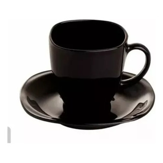 Juego De 6 Platos Cuadrado Con Taza De Porcelana Negra Juego De 6 Platos Cuadrado Con Taza De Porcelana Negra