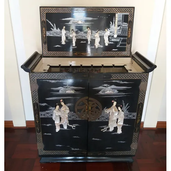 Mini Bar Estilo Japones - Incrustaciones En Nacar