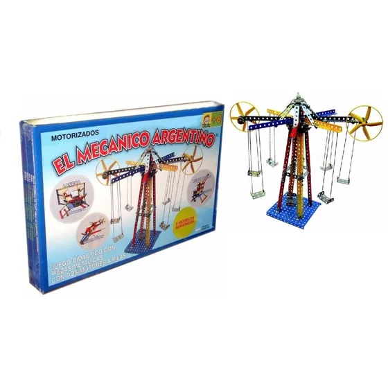 Mecanico Argentino Con 2 Motores T/ Mecano Para Armar Metal