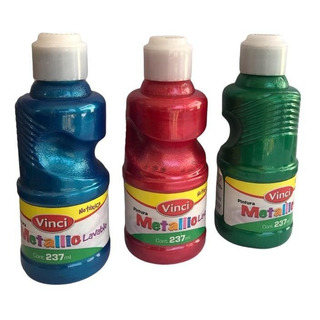 3 Pintura Tempera Lavable Niños Vinci 237ml Metalicos Rav 3 Pintura Tempera Lavable Niños Vinci 237ml Metalicos Rav