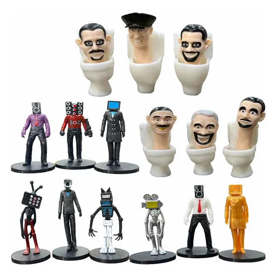 Set 12 Figuras De Skibidi Toilet Pvc Juguetes 