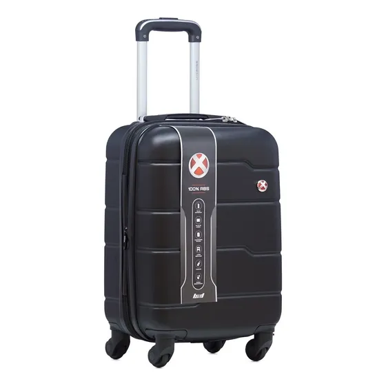 Valija Rigida Chica Carry On 20 Pulgadas Para Cabina Unicross 4 Ruedas 360 Color Negro