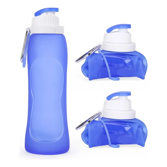 3 Pcs Botella De Agua Plegable 500ml Reutilizables, Sin Bpa